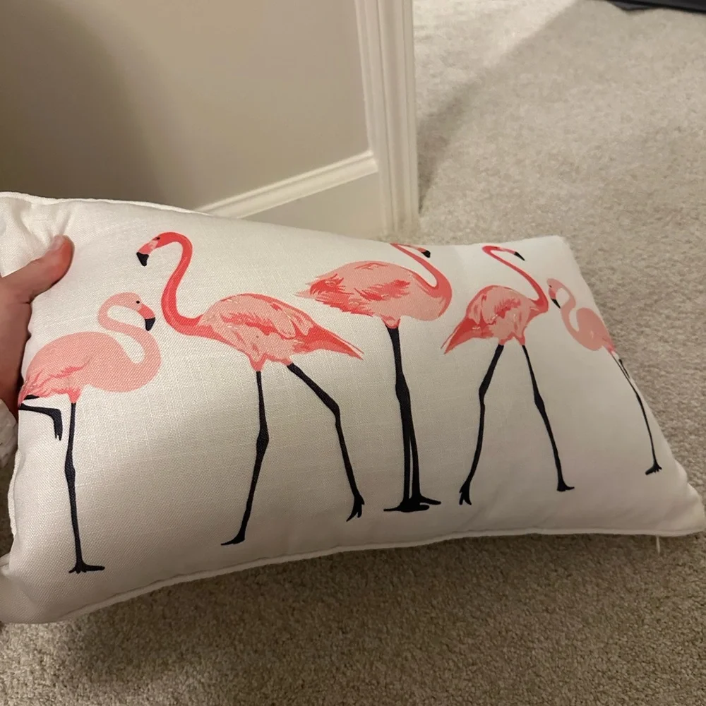 Flamingo Print Decorative Pillow